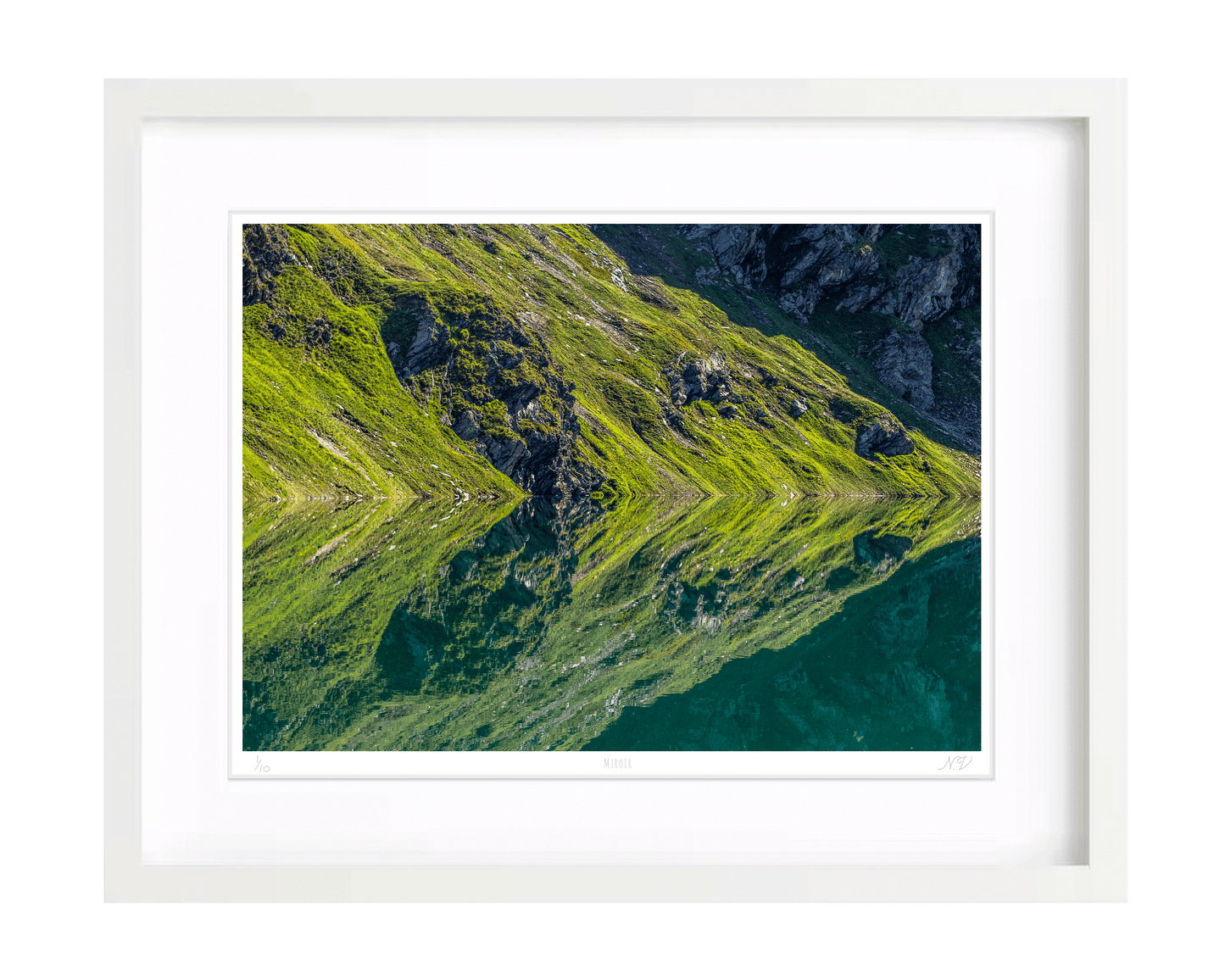 Miroir — A3 — cadre blanc