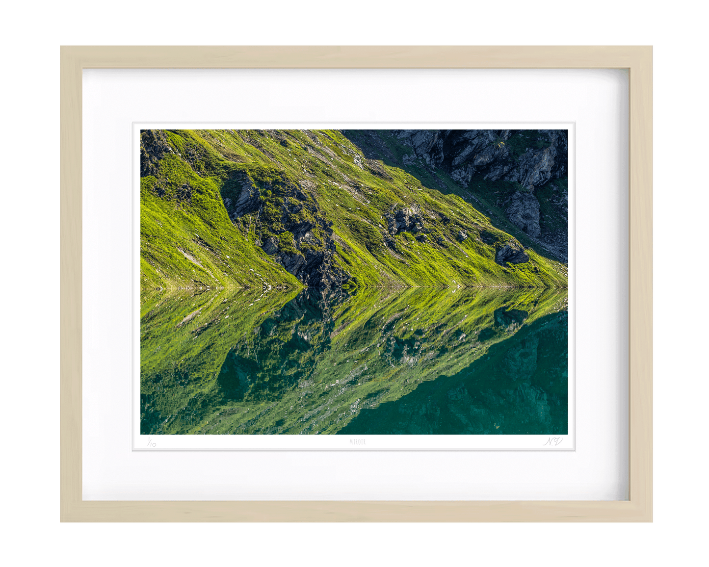 Miroir — A3 — cadre bouleau