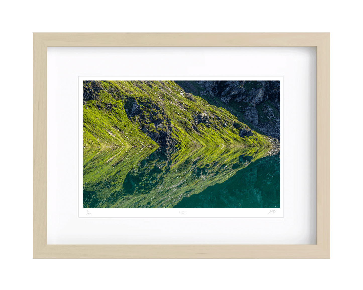 Miroir — A4 — cadre bouleau