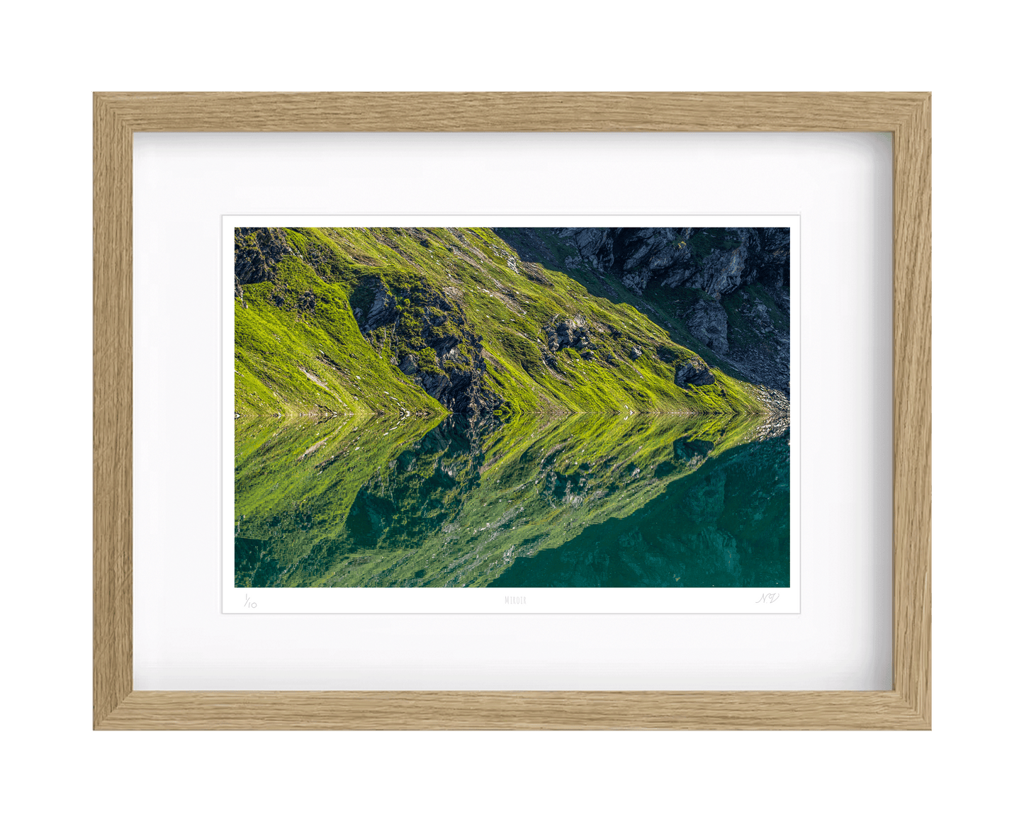 Miroir — A4 — cadre chêne
