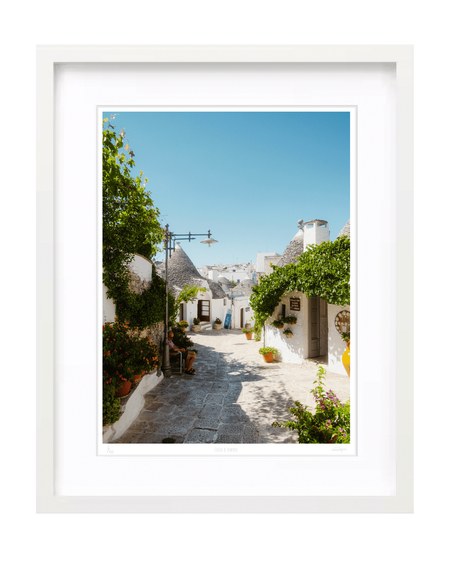 Coin d'ombre — A3 — cadre blanc