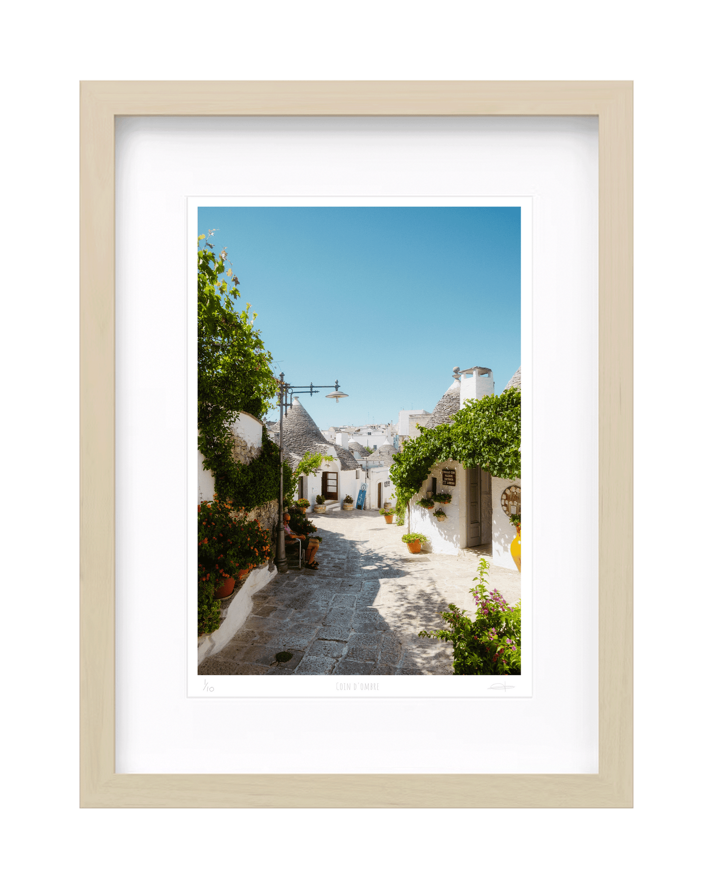 Coin d'ombre — A4 — cadre bouleau